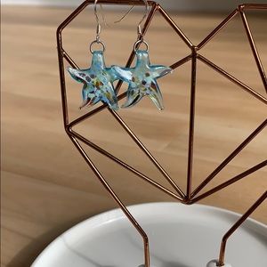 Glass blown Starfish Earrings